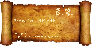 Bernula Máté névjegykártya
